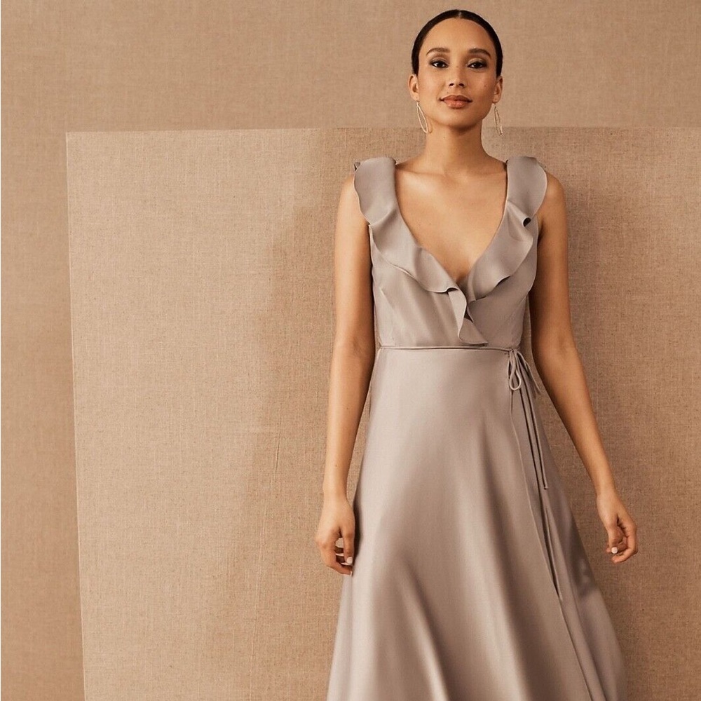 BHLDN / TANSY wrap dress champagne - size 8